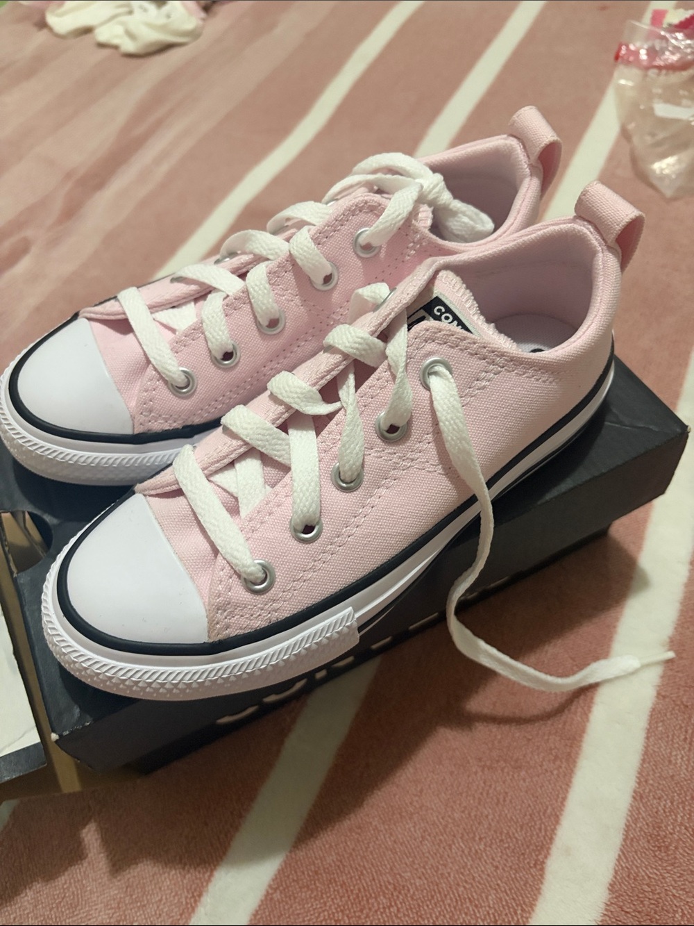 Converse Kids Pink Low Top Canvas Sneakers